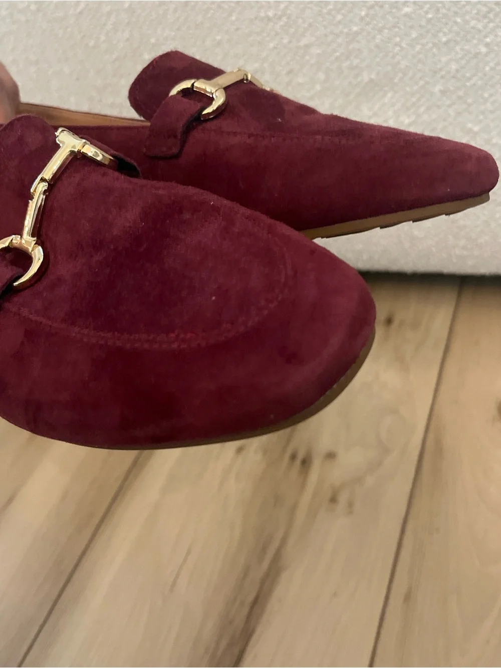 Joie Wine Loafers with Gold Hardware Quiet Luxury Burgundy Workwear Fall